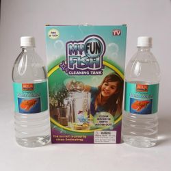 My Fun Fish Cleaning Tank 4.5" x 4.5" x 10" -NEW - w/ Bonus Two Beta Waters