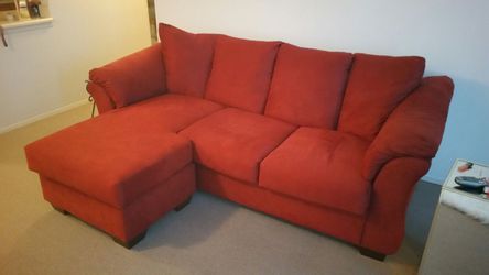 Red brick color Chaise couch