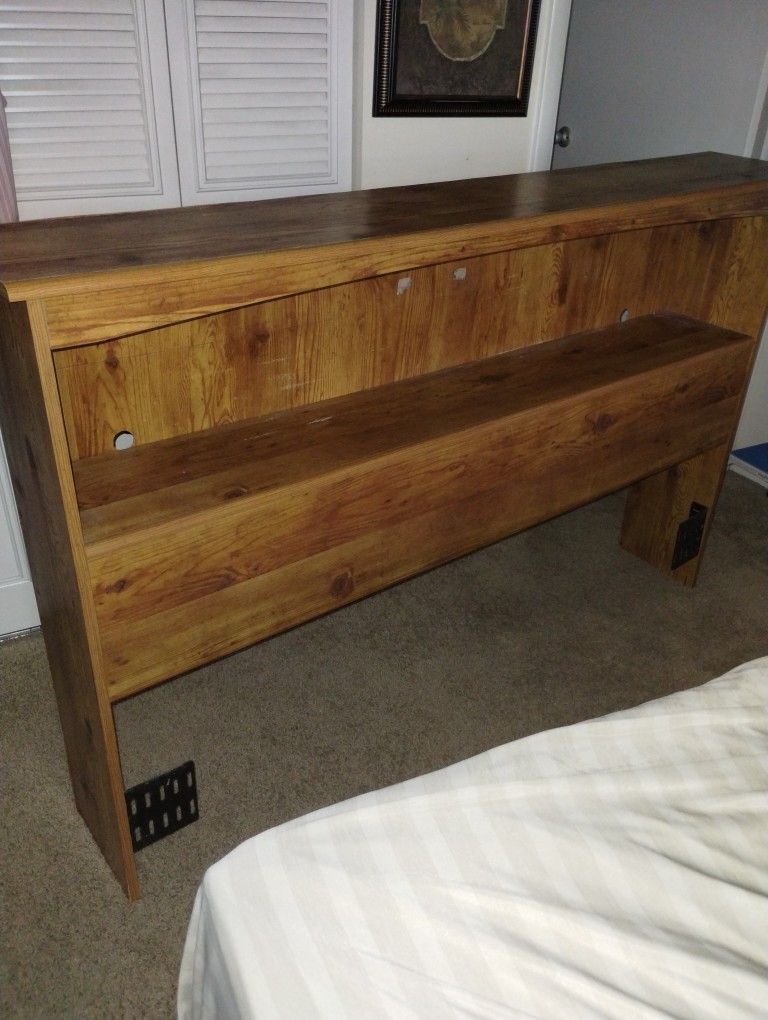 Just Reduced Wooden Bookshelf Headboard And Queen Box Spring And Frame 