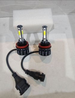 Bright 4 Side Mini LED Lights H11 Clear White LED Lights. 6000k.