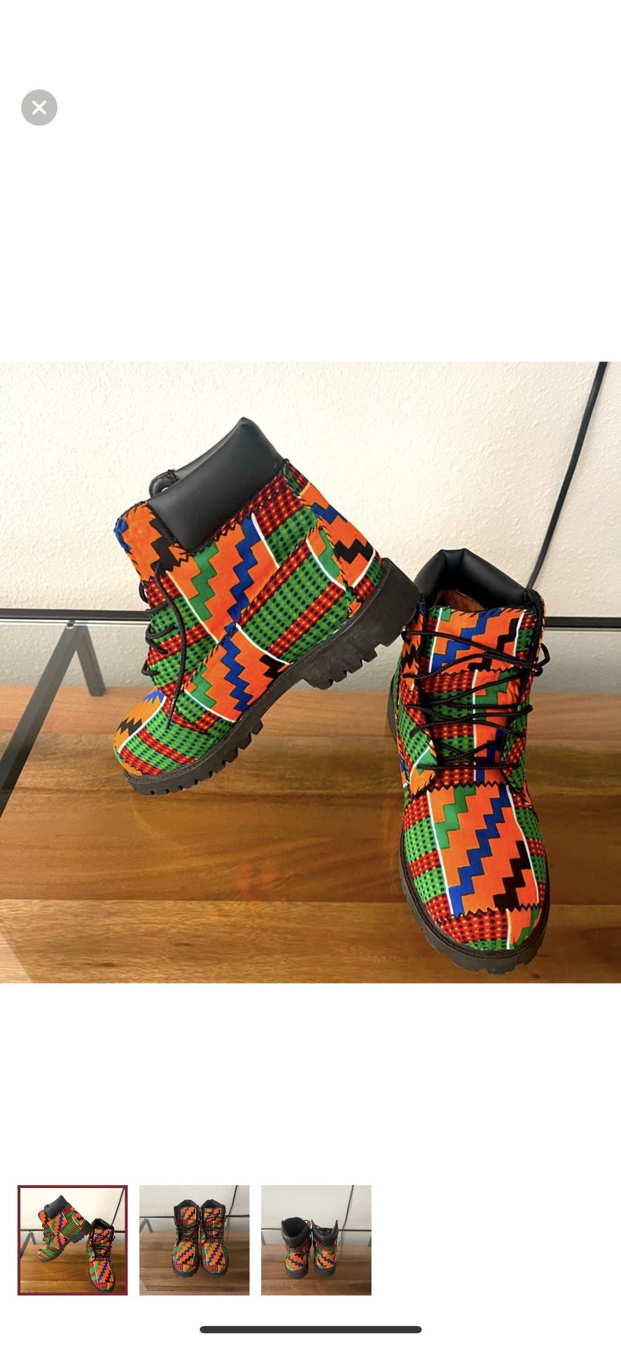 Authentic Kente Cloth Timberlands  