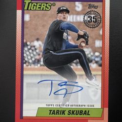 1990 Topps Baseball Autograph Card From TARIK SKUBAL 