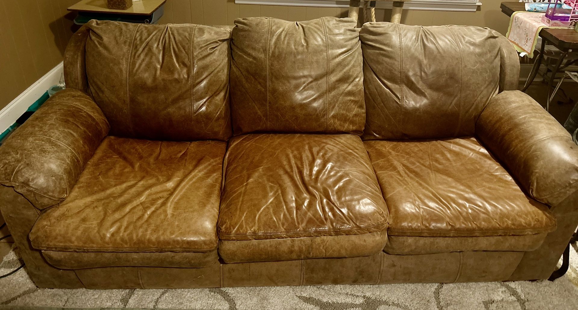 Quality Leather Sofa - So Comfortable 