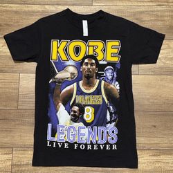 Kobe Bryant Legends Live Forever Lakers Graphic Basketball T Shirt Mens Small