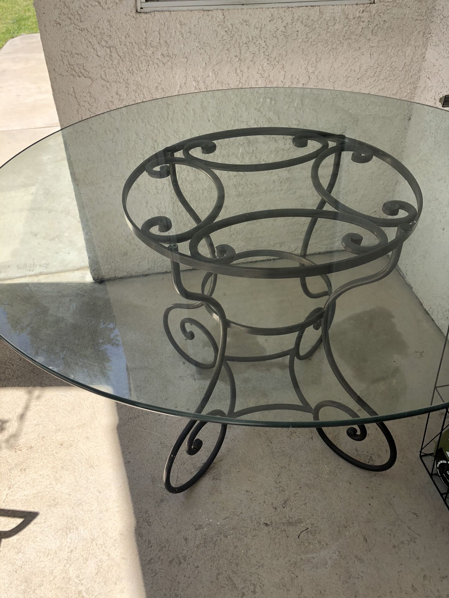Beautiful wrought iron/glass dining table