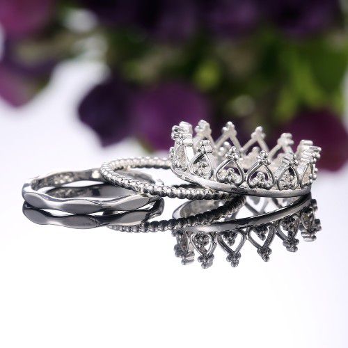 "3pcs/Set Lovely Shiny Heart Cocktail Party Beautiful Ring for Women, PD514
 
