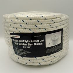 A Marine Made Double Braid Nylon Anchor Line With Stainless Steel 3/8” X 200
