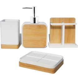 (New in Box) 
Sweet Home Collection Bathroom Accessories 4 pieces set Unique Collections Modern Classic Contemporary Decorative Beautiful Designs Bath