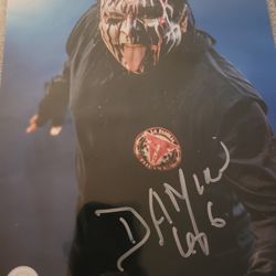 Autograph 8 x 10 Damian 666. Wrestling.