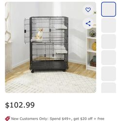 Three story indoor cat cage