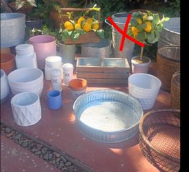 Plant Pots -  Planters - Jars $5 Each Galvanized Wah Tub $10