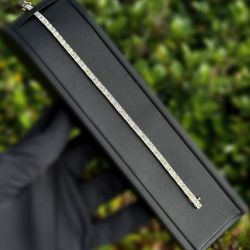 Jewelry 14k white yellow two tone gold Diamond 1.6CTW tennis bracelet 7.00” 3.50mm