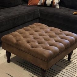 Vegan Leather Ottoman