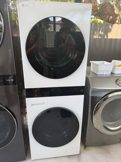LG ThinQ Stacked Washer Dryer Tower 24”W small
