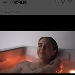 Kohler 72" x 36" drop-in VibrAcoustic® bath with chromatherapy and center drain
