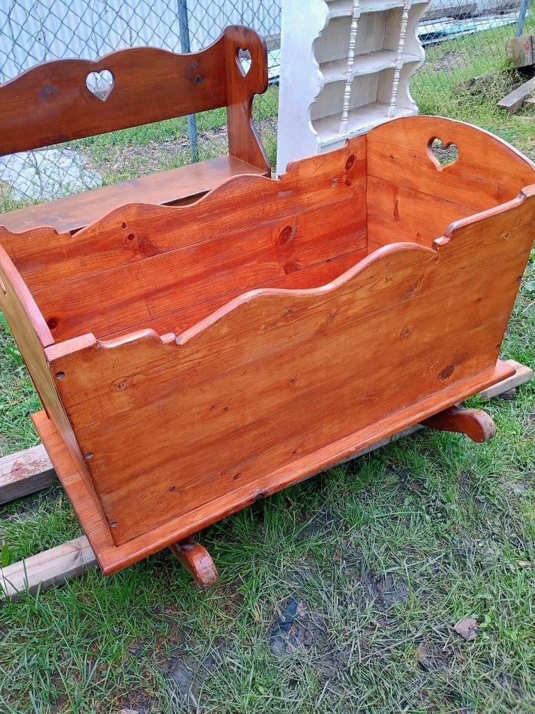 Solid Oak Large Rocking Cradle