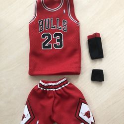 Custom 1/6 scale Red Jersey MJ 23 Chicago Bulls Fits Enterbay Figure Doll