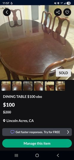 DINING TABLE $100 obo (STILL AVAILABLE!!!)