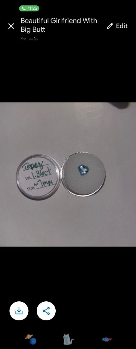 1.36 CT Heart Shaped Sky Blue Topaz
