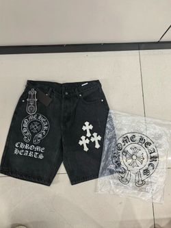 Chrome Hearts Black Denim Cross Patch Shorts – Size 32