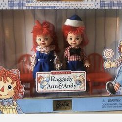 1999 Mattel, Barbie Classic Raggedy Ann & Andy Dolls. 1st in Collection. 