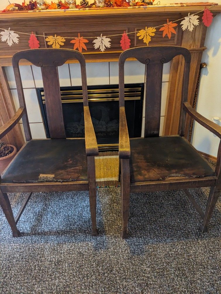 Antique Wood Formal Dining Chairs