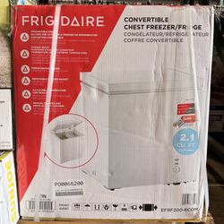 Frigidaire Convertible 2.1 Cu Ft Chest Freezer Brand New In Box 