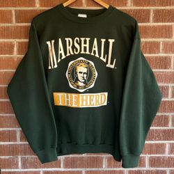 Vintage 90s Marshall University The Herd Crewneck Sweatshirt 