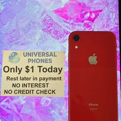 Apple IPhone XR 64gb   UNLOCKED . NO CREDIT CHECK $1 DOWN PAYMENT OPTION  3 Months Warranty * 30 Days Return *