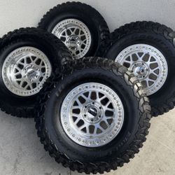 Kmc 235 Machine Beadlock 17x9 6x139.7 -38 Offset With Bfg Km3 35x12.50R17 Tires🔥🔥🔥