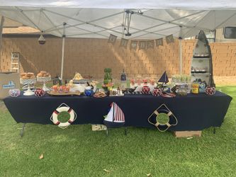 Nautical theme party candy table
