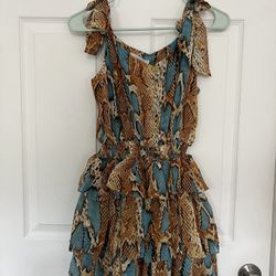 NWT Olivaceous blue snakeskin dress (SMALL)