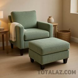 Square Corduroy Ottoman