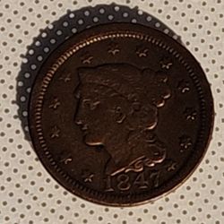 1847 Braided Hair Large Cent $85