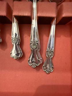 Vintage silverware set with case