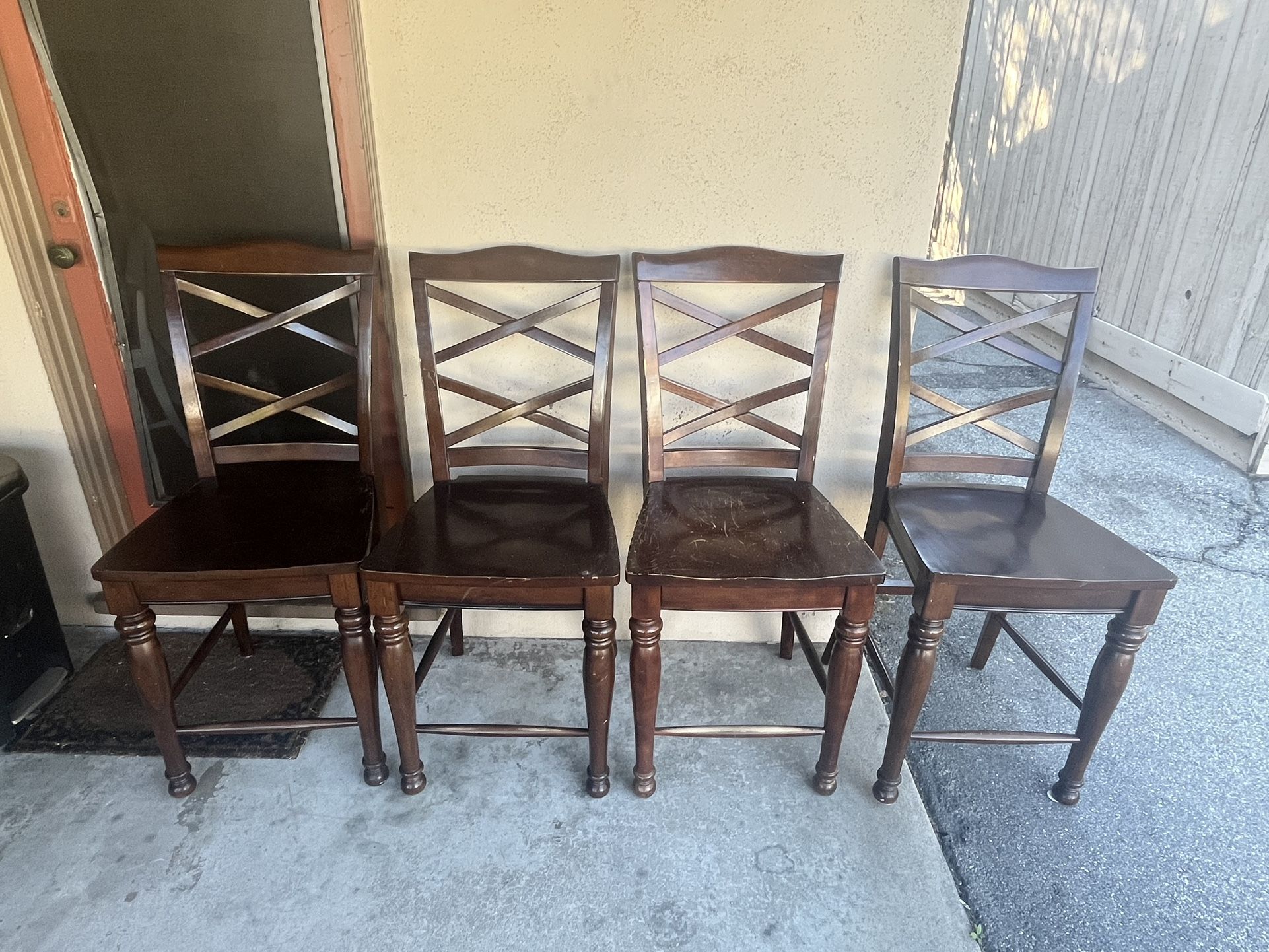 Four Wooden Kitchen Chairs