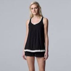 Simply Vera Wang Two Piece Pajama Set 