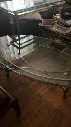 Brass and glass coffee table!