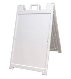 Foldable White Plastic Curb Sign 24X36