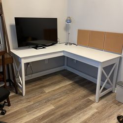 White L-Shaped Desk