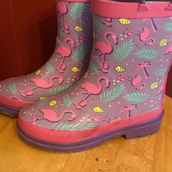 Girls Rubber Rain Boots 9/10