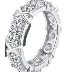 Moissanite. Sterling silver Magnetology Diamond Ring