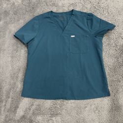 XXL FIGS Caribbean Blue scrub top