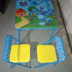 Child’s Blue Clues Table & Chairs