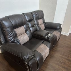 2 Leather Couches For $700