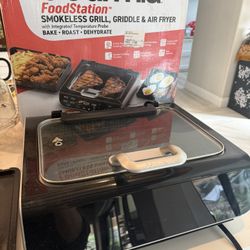 Gourmia Smokeless Grill, Griddle, Air Fryer 