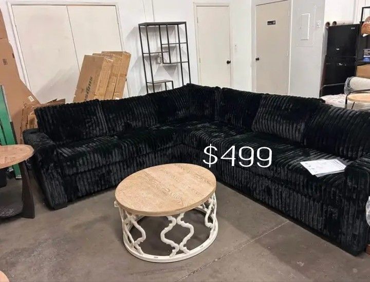 X Large Black Sectional Sofa Brand New