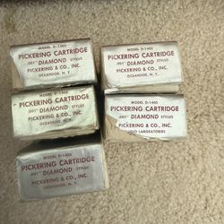 Vintage Pickering D-140S Phono Cartridges - Lot of 5 with Diamond Styli