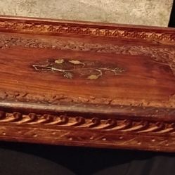 Hand carved  Moroccan Wooden Tray 