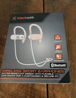 BlackWeb Wireless BlueTooth Sport EarBuds Built-in Microphone Rose Gold Pink NEW